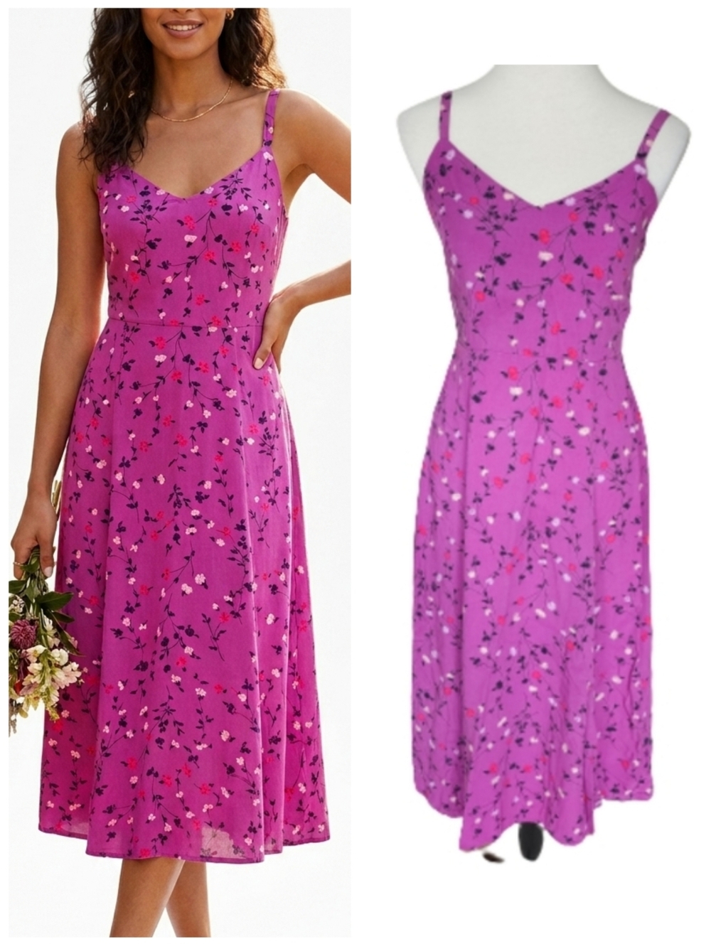 Gap Plum Purple Floral Summer Sun Dress Women's size extra small XS
